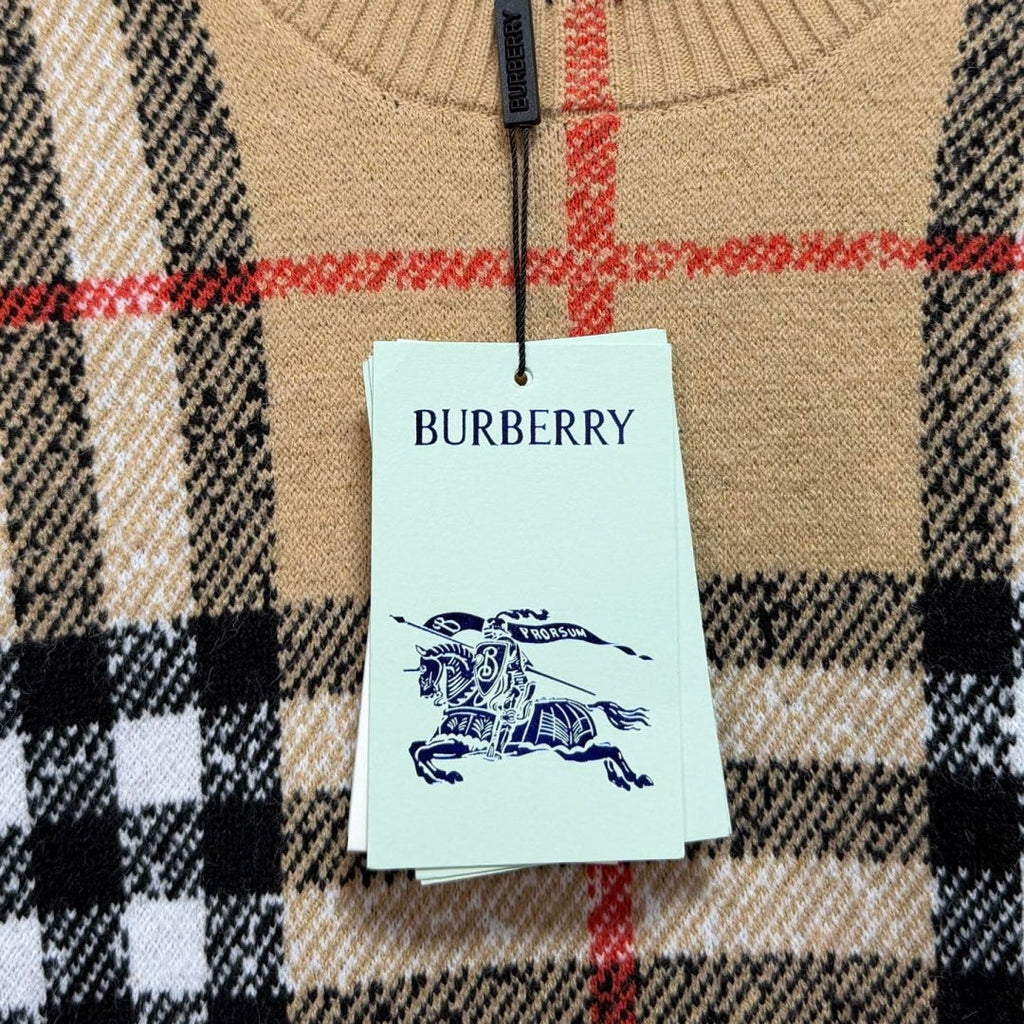 New Classic Plaid Crew Neck Knit Sweater MJ1326102706