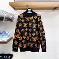New Fashion Men's Allover Jacquard Crew Neck Sweater MJ1326102717