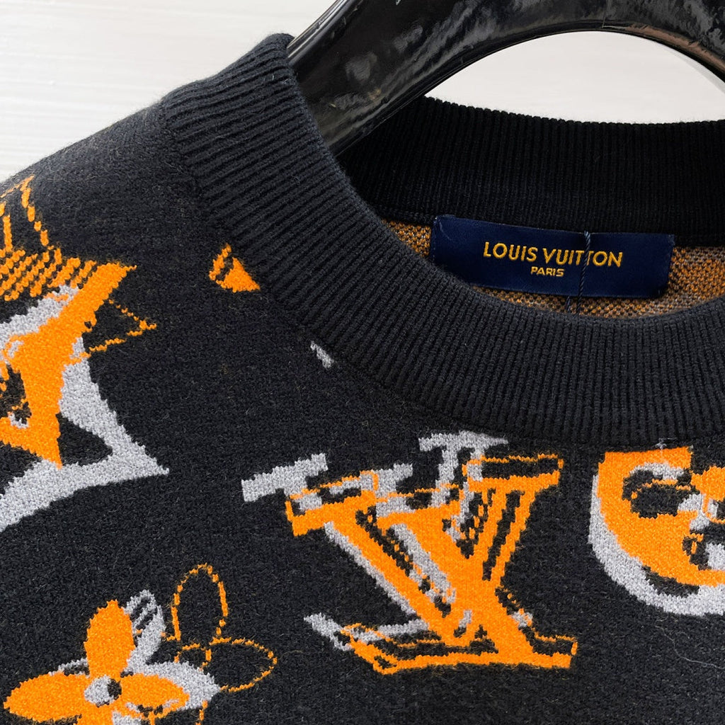 New Fashion Men's Allover Jacquard Crew Neck Sweater MJ1326102717